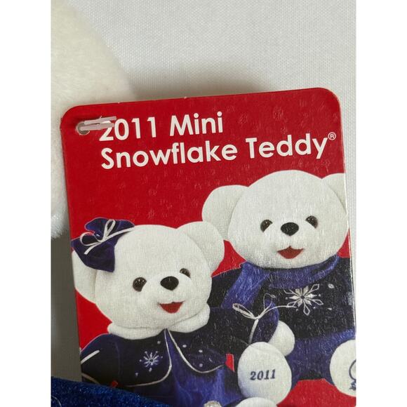 Dan Dee 2011 Mini Snowflake Teddy Bear 25th Anniversary Blue Velvet Outfit - Picture 4 of 5